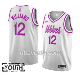 Camiseta Niños Minnesota Timberwolves C. J. Williams 12 2018-19 Nike Blanco Swingman